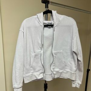 White cropped zip up